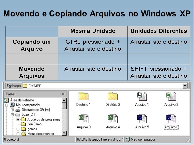 Movendo e Copiando Arquivos no Windows XP